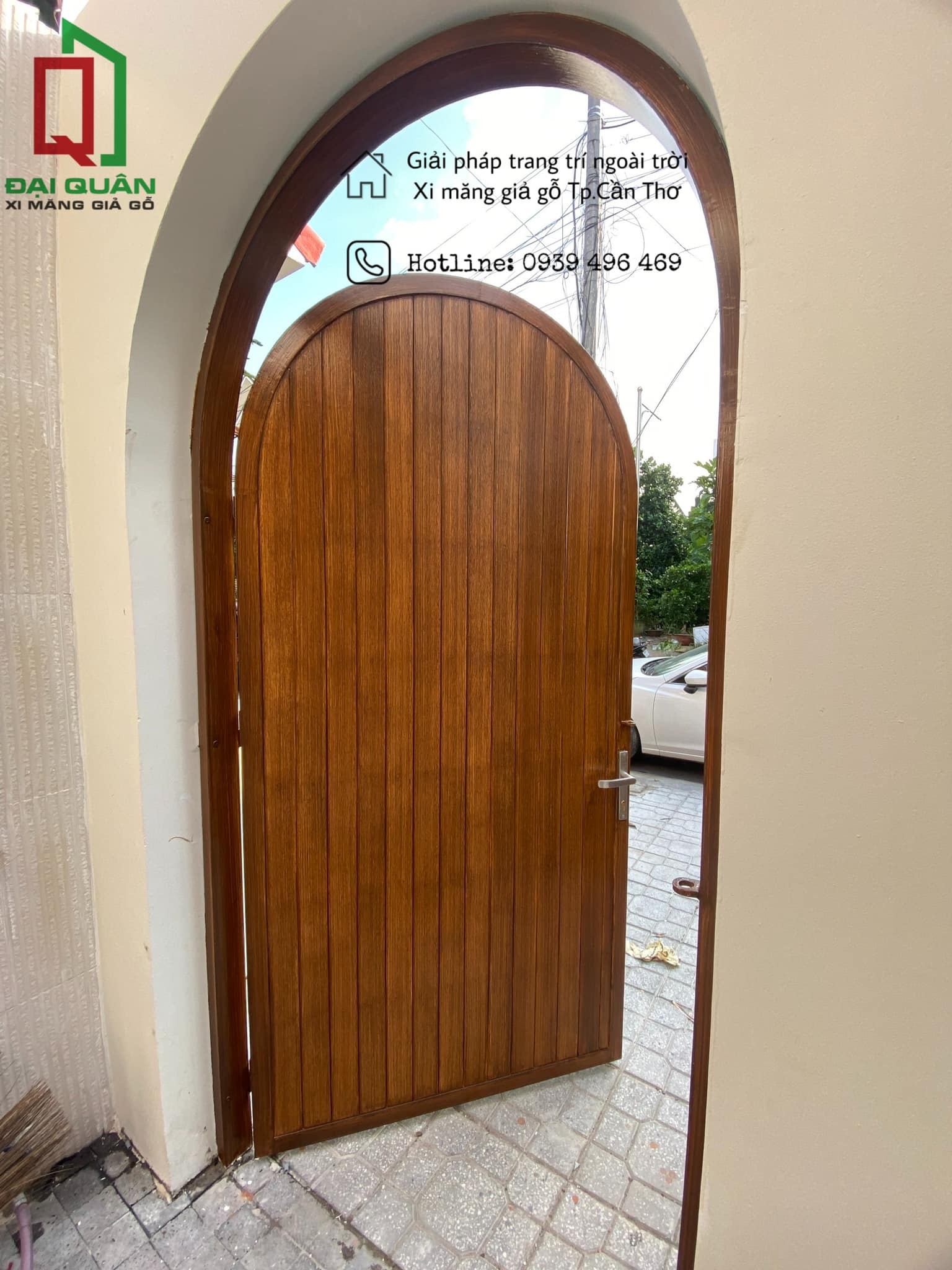 cửa cổng xi măng giả gỗ